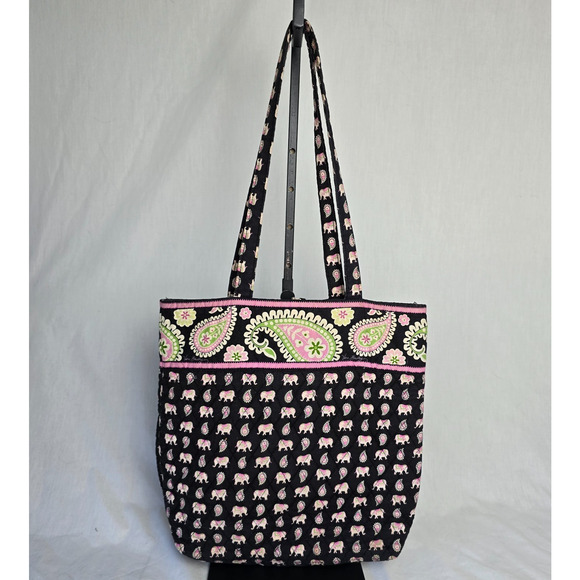 Vera Bradley Tote Pink Elephant Paisley Retired - Picture 8 of 14